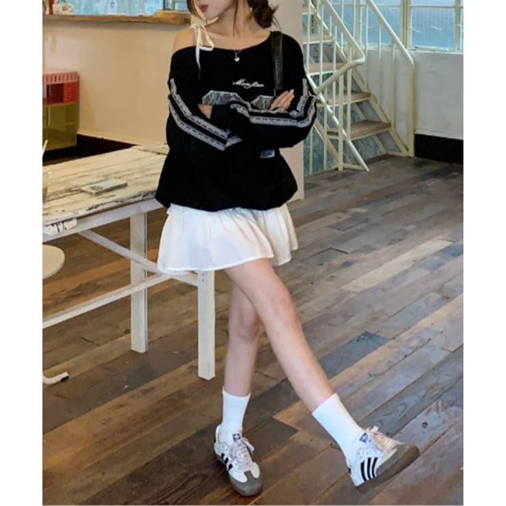 ラブリーリボンレースアンバランススウェット | by muni:r | 詳細画像3 