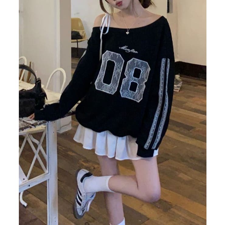 ラブリーリボンレースアンバランススウェット | by muni:r | 詳細画像6 