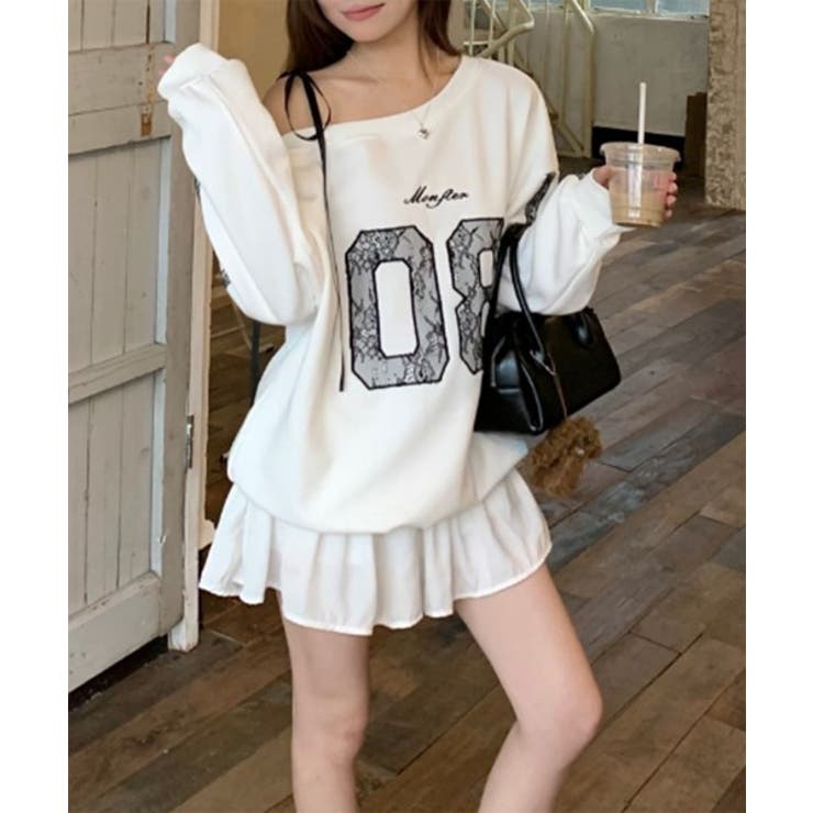 ラブリーリボンレースアンバランススウェット | by muni:r | 詳細画像9 