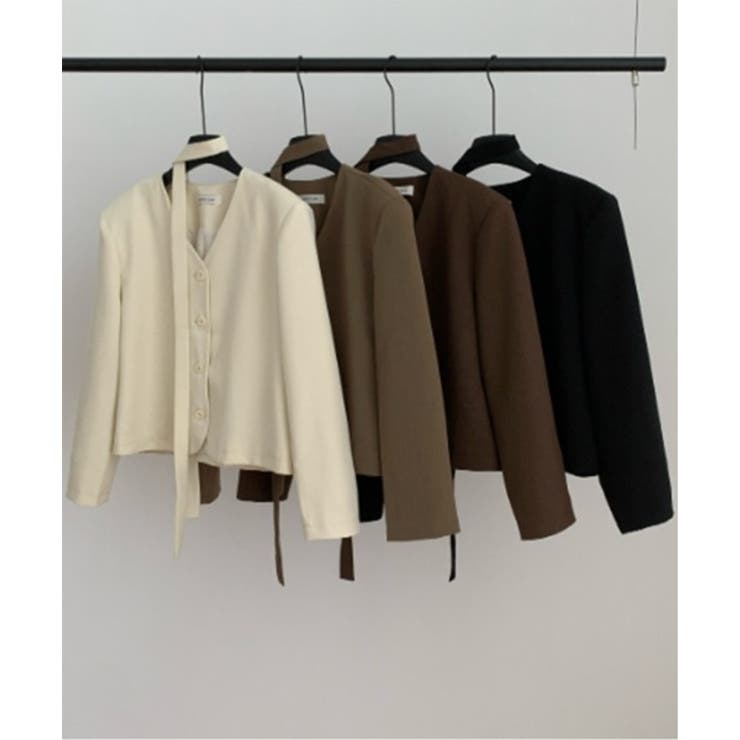 シンプルノーカラータイセットジャケット | by muni:r | 詳細画像12