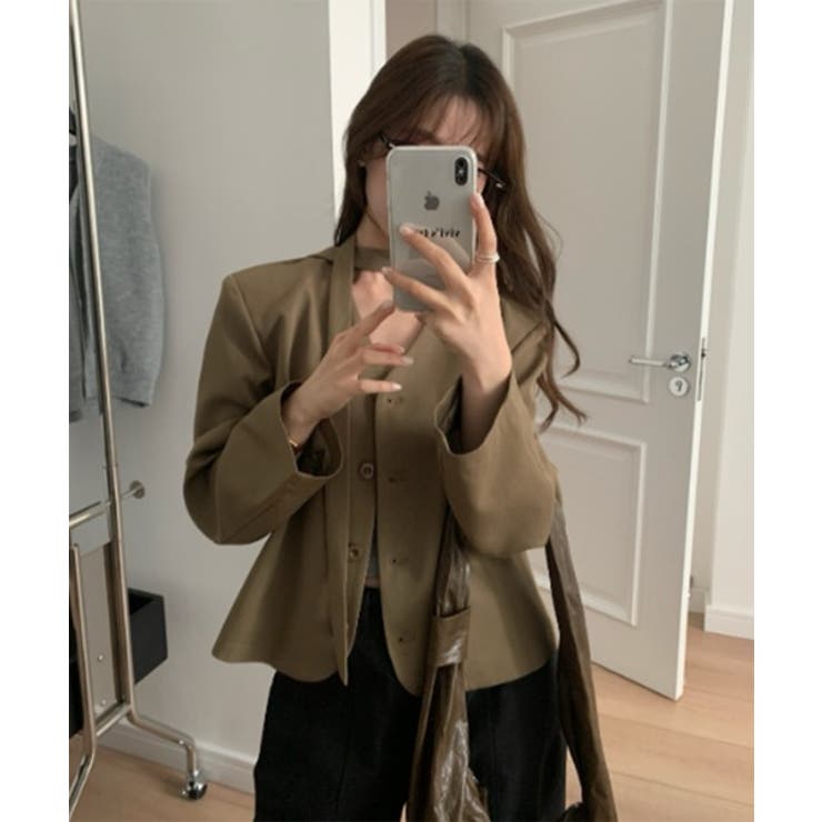 シンプルノーカラータイセットジャケット | by muni:r | 詳細画像3