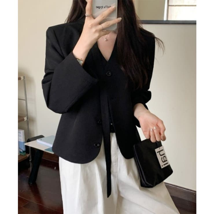 シンプルノーカラータイセットジャケット | by muni:r | 詳細画像7