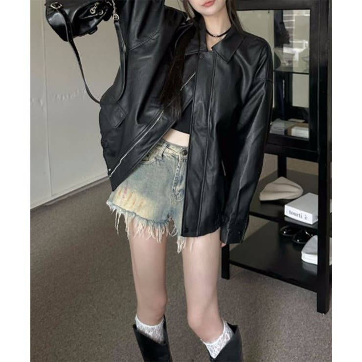 ルーズレザーカラージャケット | by muni:r | 詳細画像2 