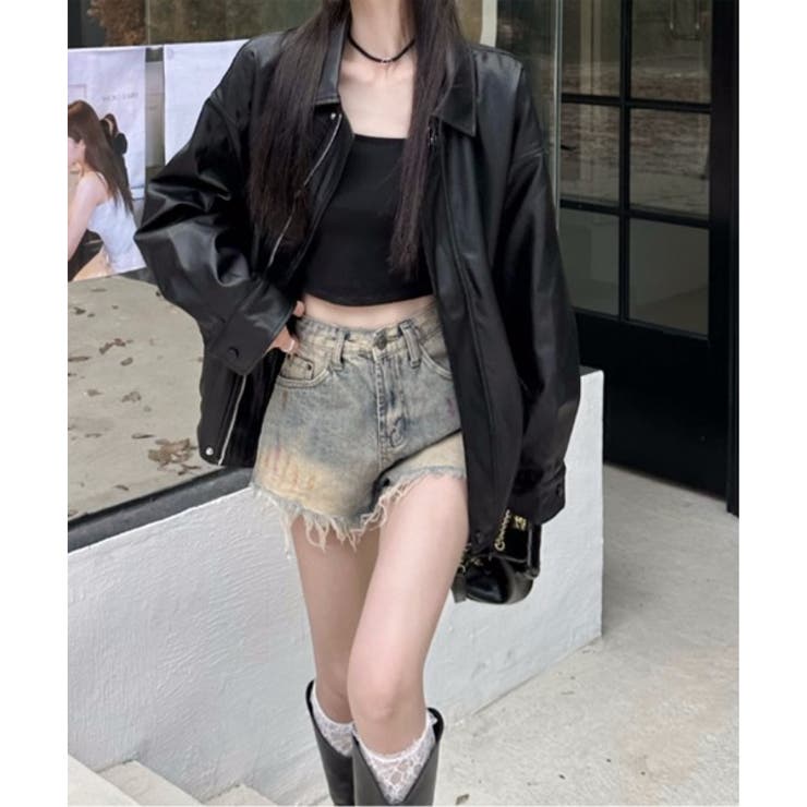 ルーズレザーカラージャケット | by muni:r | 詳細画像4 