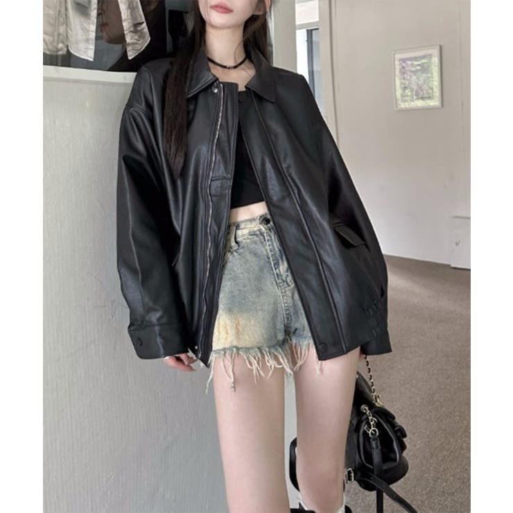 ルーズレザーカラージャケット | by muni:r | 詳細画像5 