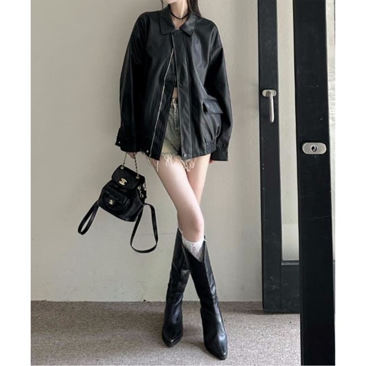 ルーズレザーカラージャケット | by muni:r | 詳細画像7 