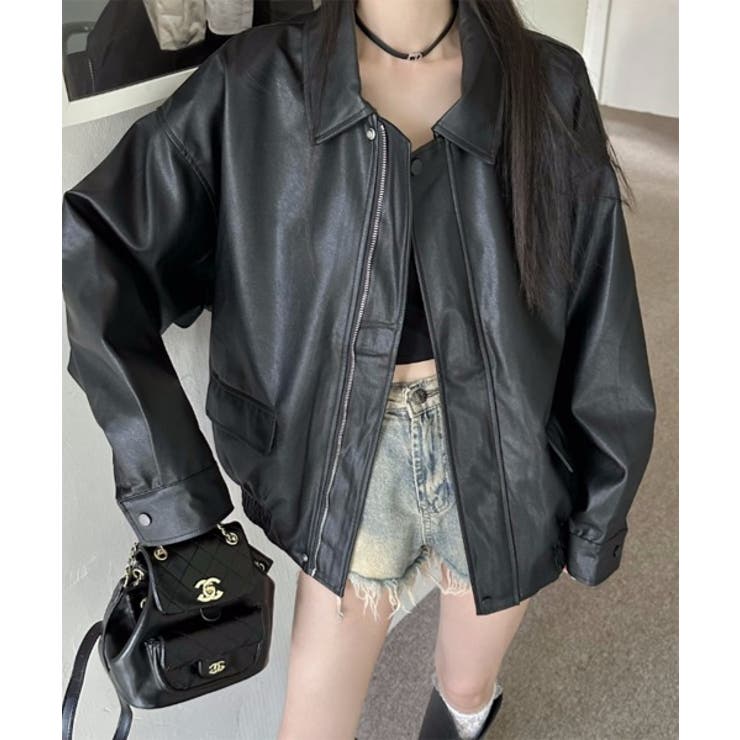 ルーズレザーカラージャケット | by muni:r | 詳細画像8 