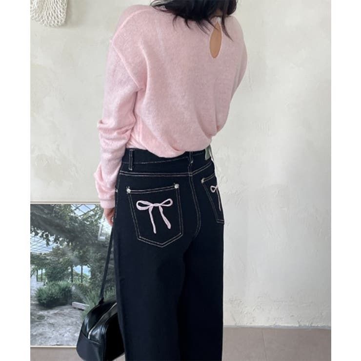 リボン刺繍ポケットパンツ | by muni:r | 詳細画像4 