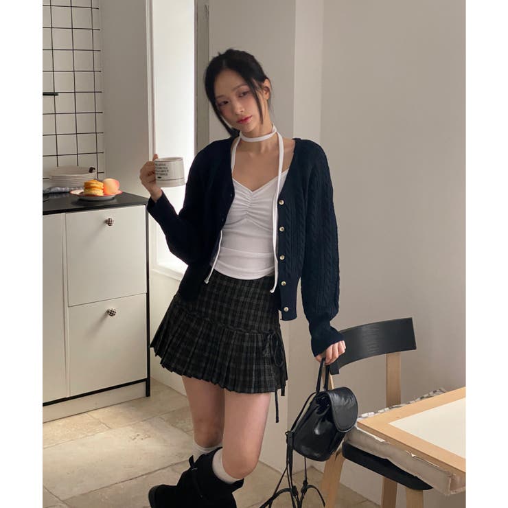 チェックリボンプリーツスカート | by muni:r | 詳細画像11 