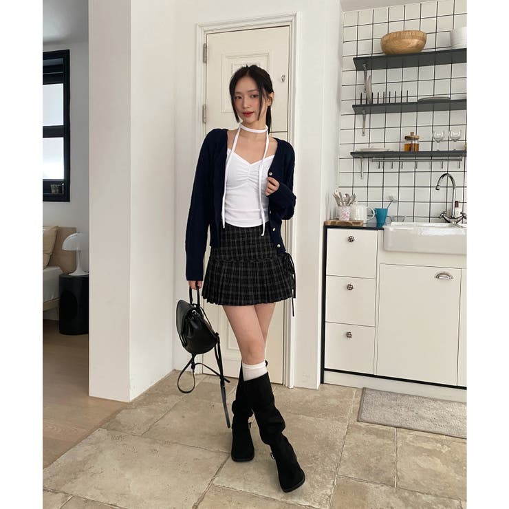 チェックリボンプリーツスカート | by muni:r | 詳細画像4 