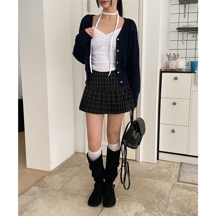 チェックリボンプリーツスカート | by muni:r | 詳細画像5 