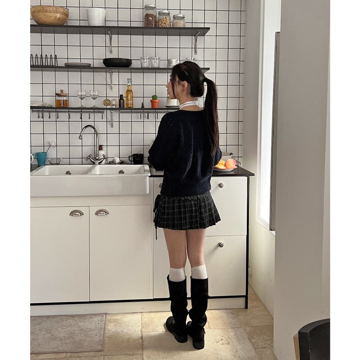 チェックリボンプリーツスカート | by muni:r | 詳細画像8 