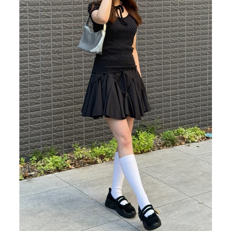 リボンポイントラッフルバンディングスカート 2025 SS | by muni:r | 詳細画像10 