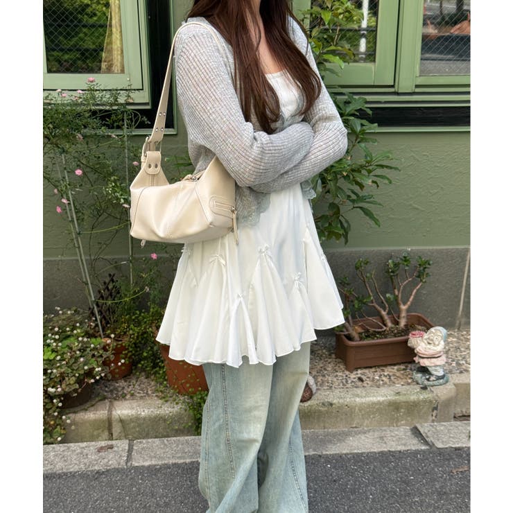 リボンポイントラッフルバンディングスカート 2025 SS | by muni:r | 詳細画像2 