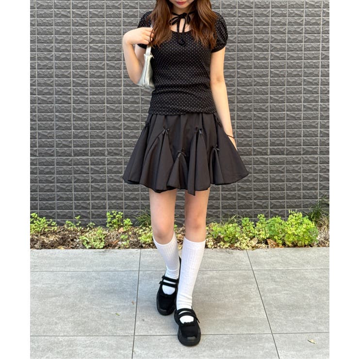 リボンポイントラッフルバンディングスカート 2025 SS | by muni:r | 詳細画像9 