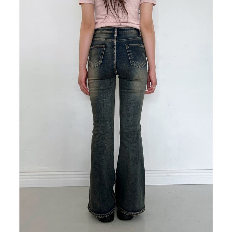 ANTIKDENIM コーデュロイ ブーツカット フレアデニム (25)グリーン ビンテージウォッシングブーツカットデニムパンツ 2025 SS[品番