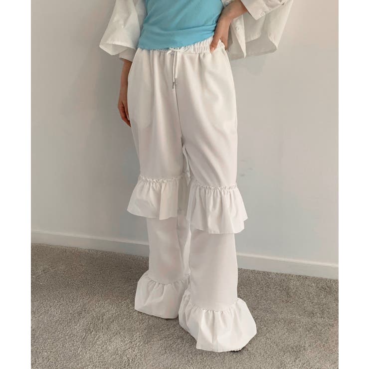 2段フリルバンディングパンツ | by muni:r | 詳細画像1 