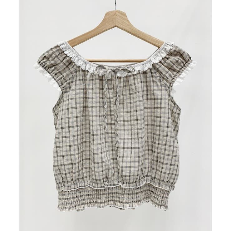ヴィンテージチェックレースブラウス | by muni:r | 詳細画像11 