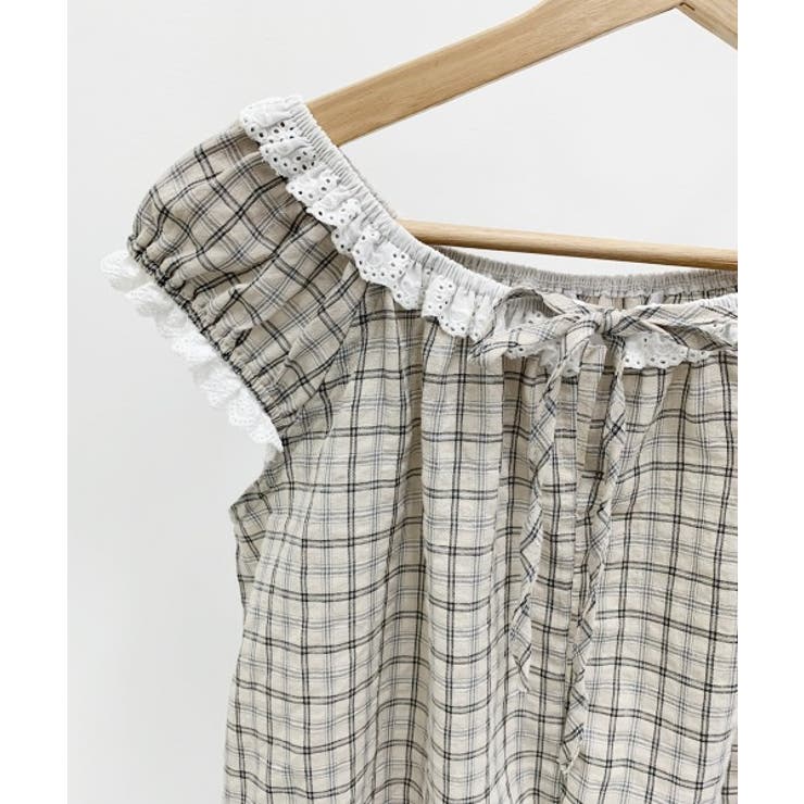 ヴィンテージチェックレースブラウス | by muni:r | 詳細画像12 