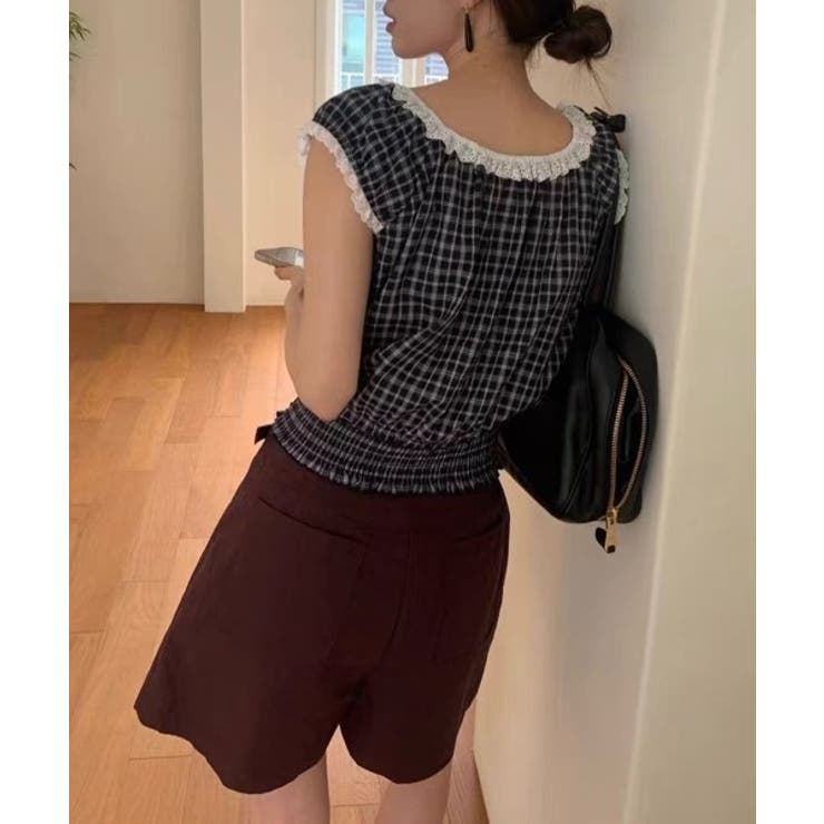 ヴィンテージチェックレースブラウス | by muni:r | 詳細画像5 