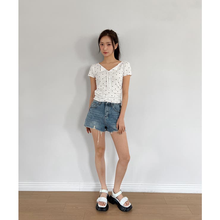 ハートシャーリングリボンVネックT+ヘアシュシュセット | by muni:r | 詳細画像16 