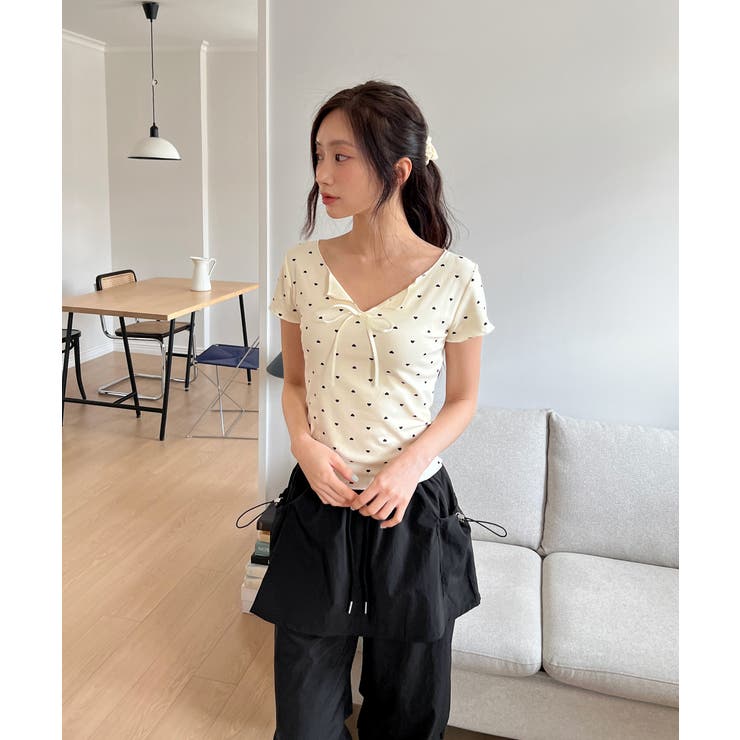 ハートシャーリングリボンVネックT+ヘアシュシュセット | by muni:r | 詳細画像19 