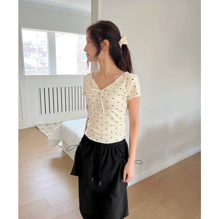 ハートシャーリングリボンVネックT+ヘアシュシュセット | by muni:r | 詳細画像24 