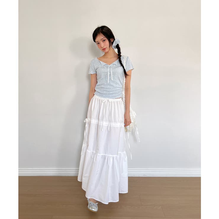 ハートシャーリングリボンVネックT+ヘアシュシュセット | by muni:r | 詳細画像5 