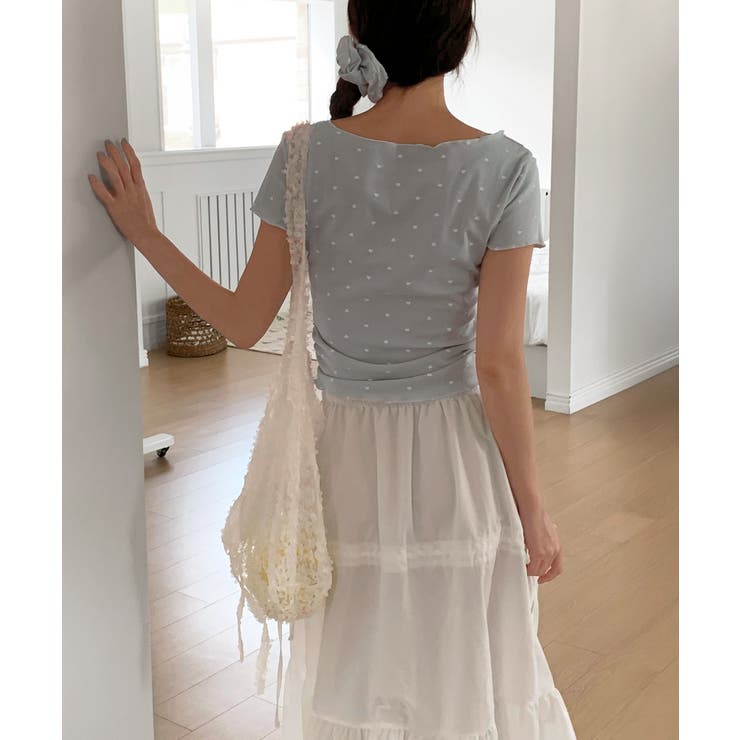 ハートシャーリングリボンVネックT+ヘアシュシュセット | by muni:r | 詳細画像6 