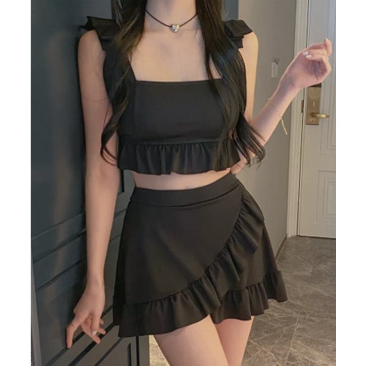 バックコルセット×フリル 2ピースビキニ | by muni:r | 詳細画像1 