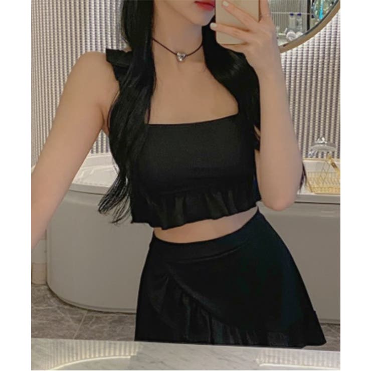 バックコルセット×フリル 2ピースビキニ | by muni:r | 詳細画像3 