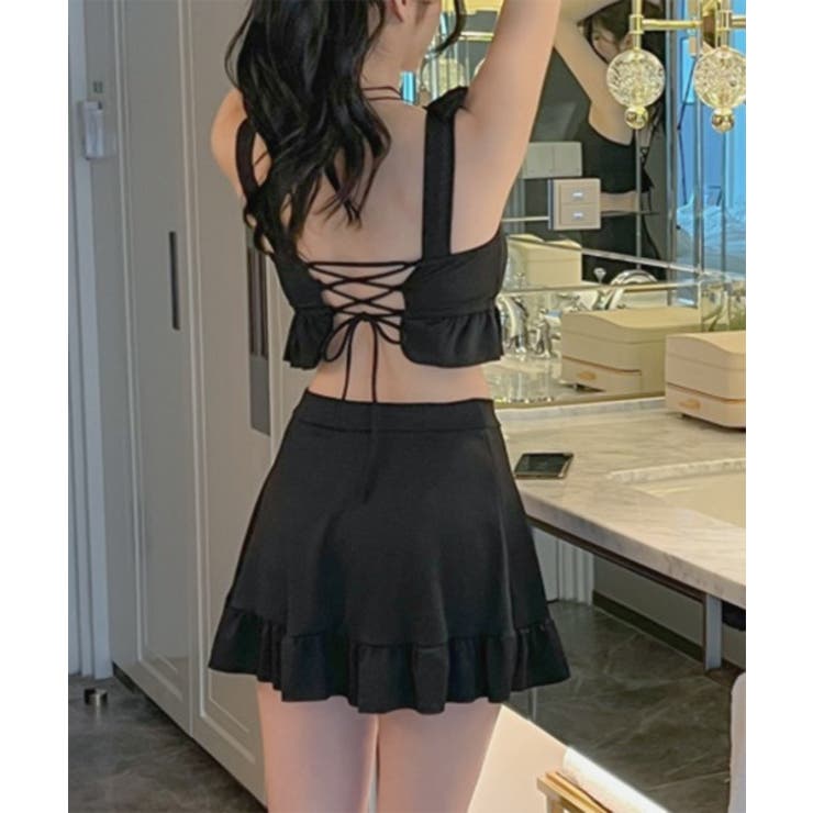 バックコルセット×フリル 2ピースビキニ | by muni:r | 詳細画像5 