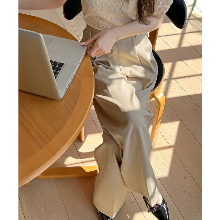 【低身長/高身長/5色展開】ピンタックワイドロングスラックス | by muni:r | 詳細画像13 