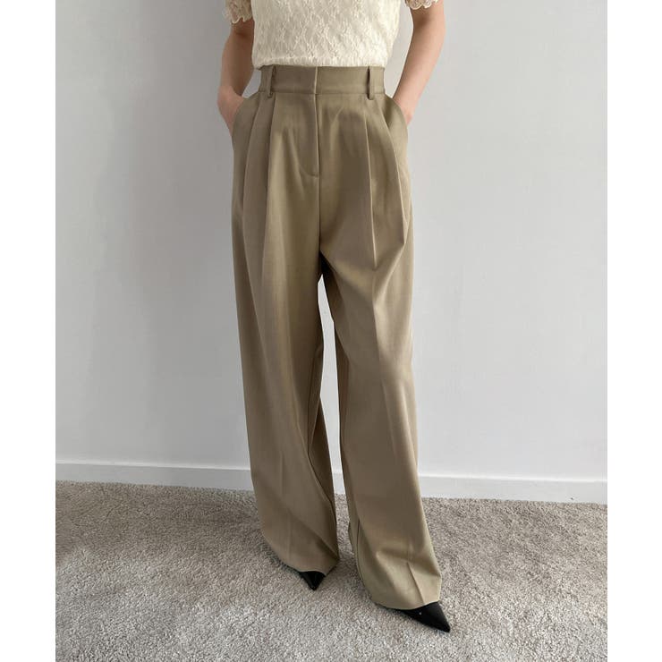 【低身長/高身長/5色展開】ピンタックワイドロングスラックス | by muni:r | 詳細画像17 