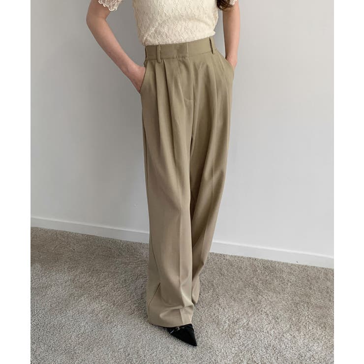 【低身長/高身長/5色展開】ピンタックワイドロングスラックス | by muni:r | 詳細画像18 