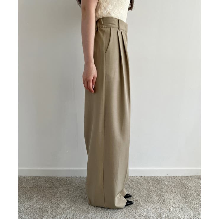 【低身長/高身長/5色展開】ピンタックワイドロングスラックス | by muni:r | 詳細画像21 