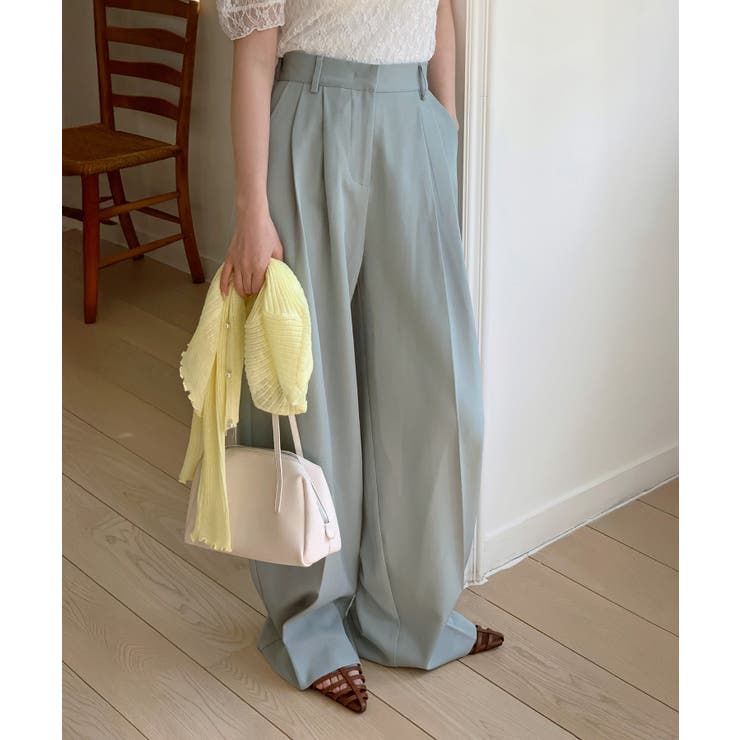 【低身長/高身長/5色展開】ピンタックワイドロングスラックス | by muni:r | 詳細画像25 