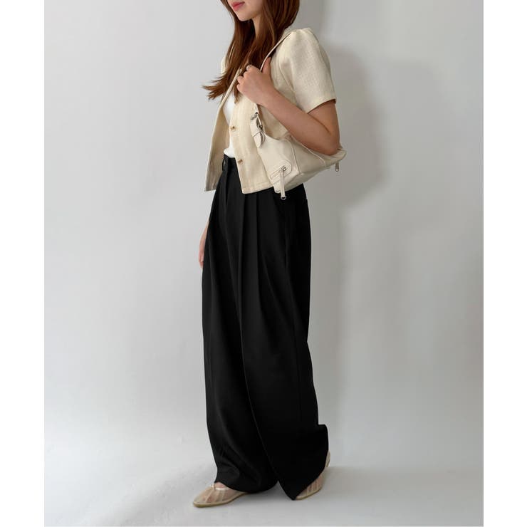 【低身長/高身長/5色展開】ピンタックワイドロングスラックス | by muni:r | 詳細画像39 