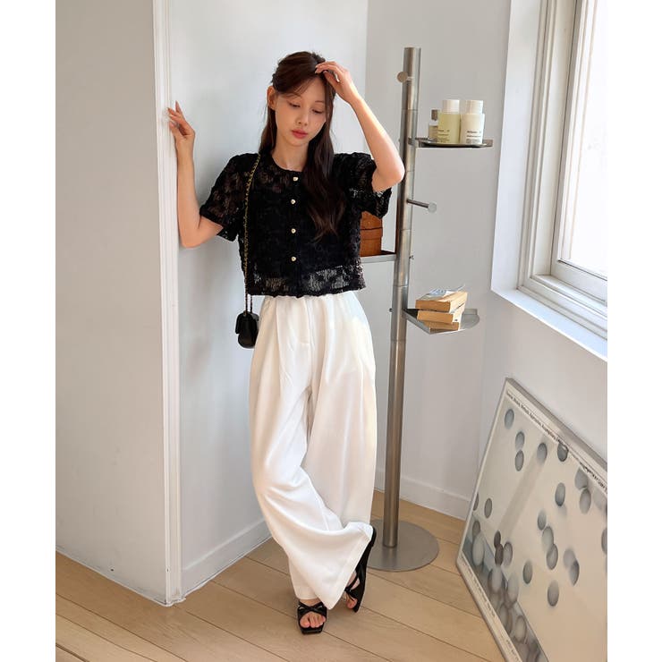 【低身長/高身長/5色展開】ピンタックワイドロングスラックス | by muni:r | 詳細画像8 