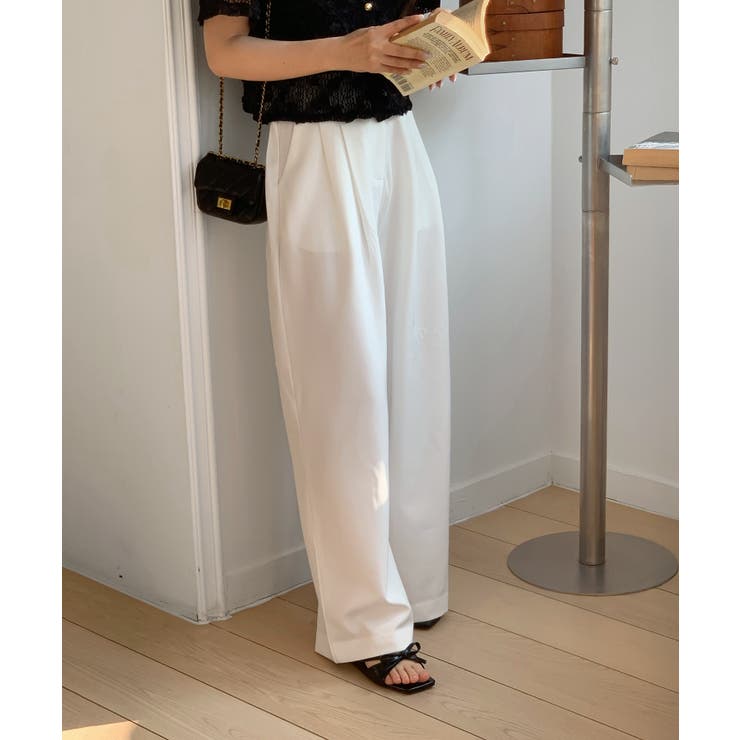 【低身長/高身長/5色展開】ピンタックワイドロングスラックス | by muni:r | 詳細画像9 