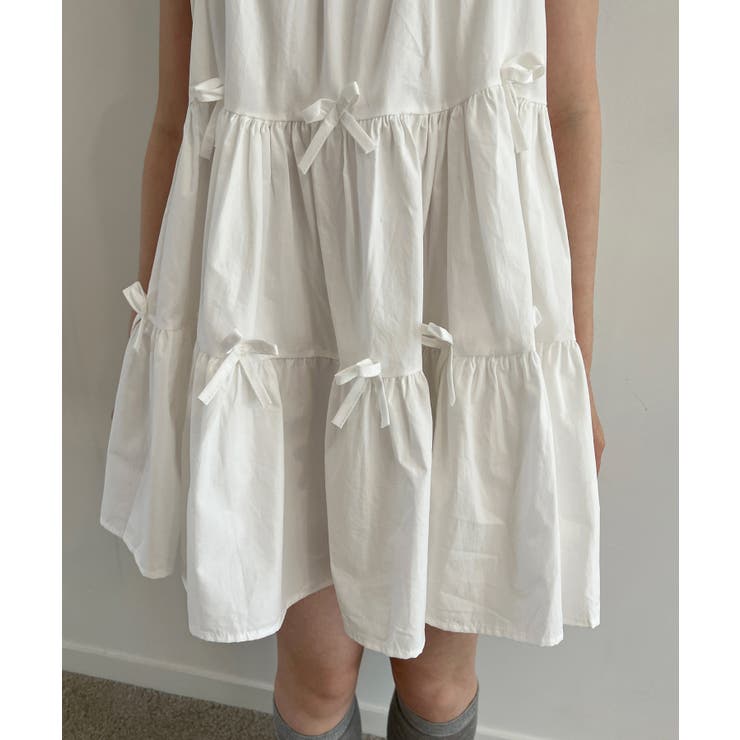 【着用動画あり・2色展開】ピュアカンカンリボンミニワンピース | by muni:r | 詳細画像18 