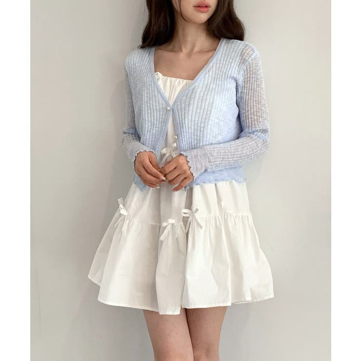 【着用動画あり・2色展開】ピュアカンカンリボンミニワンピース | by muni:r | 詳細画像7 