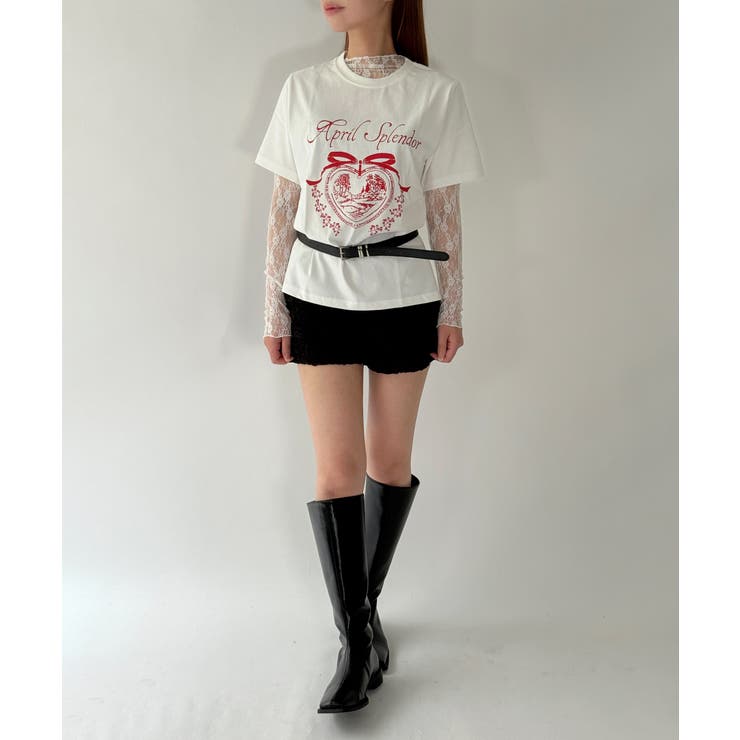 シースルーレーススリーブトップス | by muni:r | 詳細画像10 