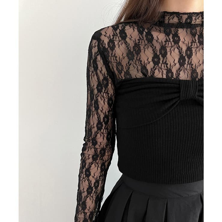 シースルーレーススリーブトップス | by muni:r | 詳細画像14 