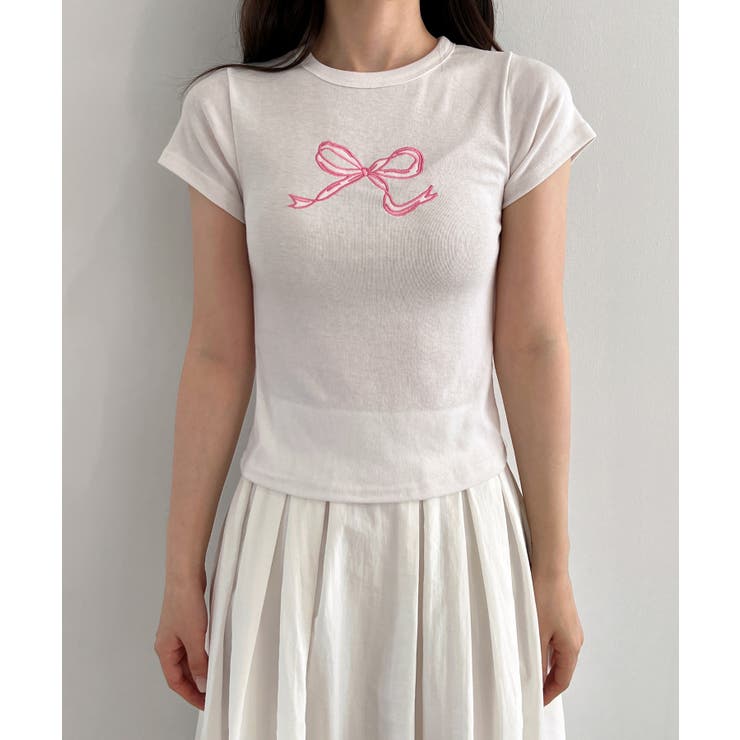 ラブリーリボン刺繍Tシャツ | by muni:r | 詳細画像15 