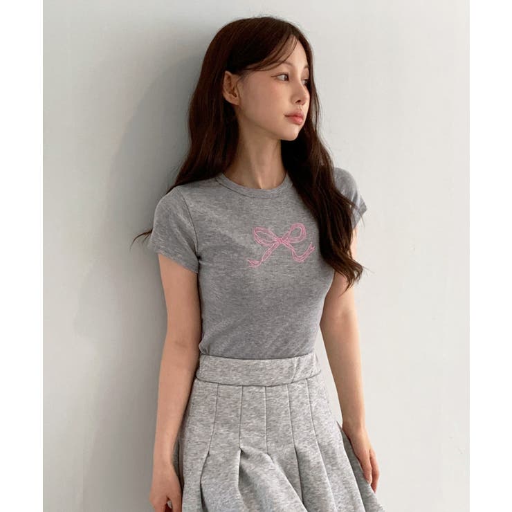 ラブリーリボン刺繍Tシャツ | by muni:r | 詳細画像8 