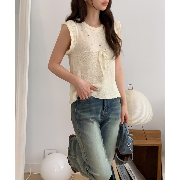 みりあん☺︎② ロゴパンチングニットビーニー｜WOMEN｜250ISC56-090J｜AZUL BY