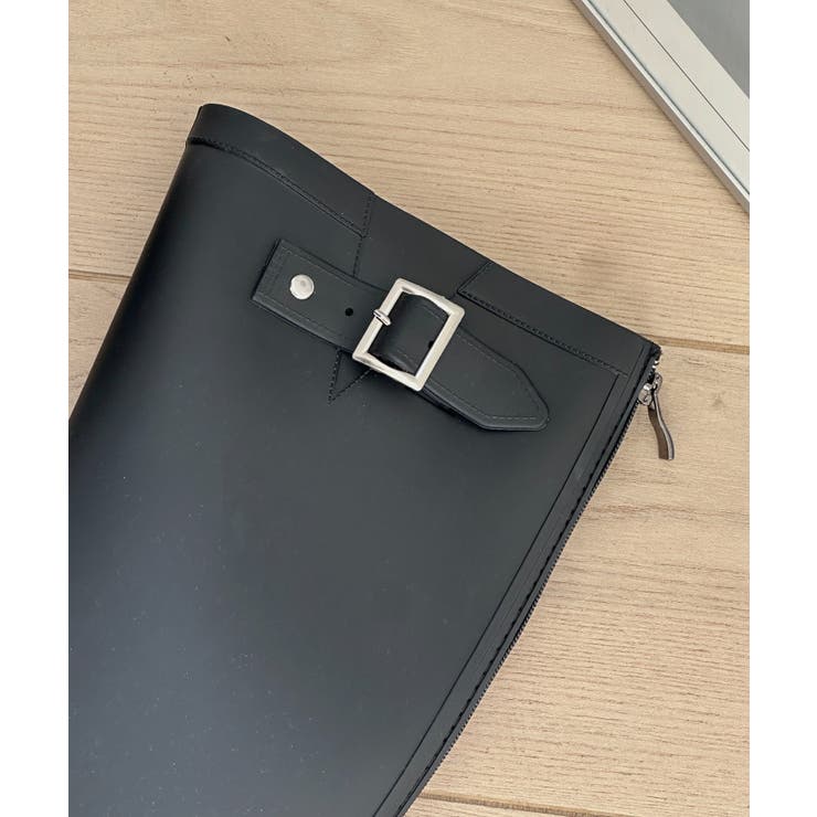 バックルストラップバックジッパーロングレインブーツ | by muni:r | 詳細画像17 