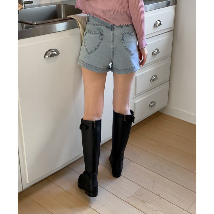 バックルストラップバックジッパーロングレインブーツ | by muni:r | 詳細画像9 