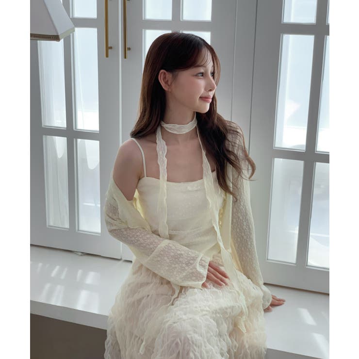 クリームウェーブシフォンマキシスカート/2025 SS COLLECTION